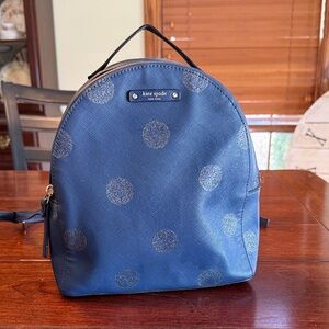Kate Spade Navy Glitter Polka Dot Backpack